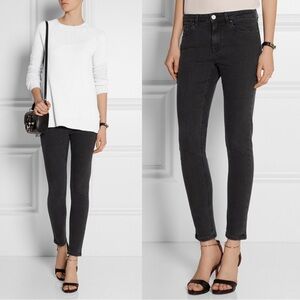 Acne Studios • Skin 5 skinny jeans Used Black faded denim mid rise ankle cropped